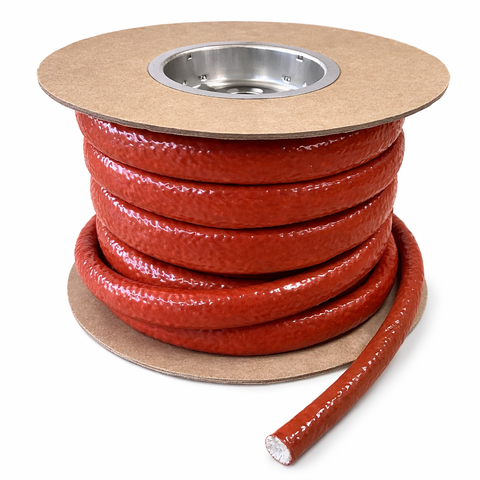 Ø 10 mm x 15m | Hittebestendige silicone isolatiekous  - Rood  - DIN EN45545