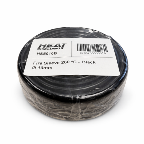 Ø  10 mm x 1 m | Hittebestendige silicone isolatiekous -  Zwart