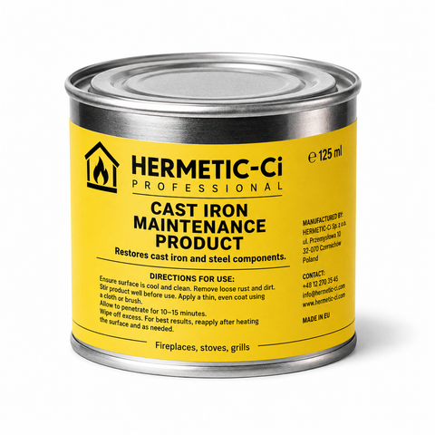 125 ml | 100% natuurlijke Kachelpoets voor gietijzer en staal – kachelzwart - Hermetic CI