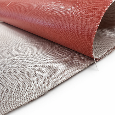 Glasvezeldoek enkelzijdige silicone coating - Rood – Hittebestendig en Vlamvertragend  - 100 x 50 cm | 0.5 mm