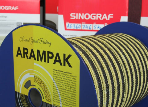 Stopbuspakking – Gegrafitiseerde PTFE met Aramide op de hoeken | Gland packing Arampak AG 360