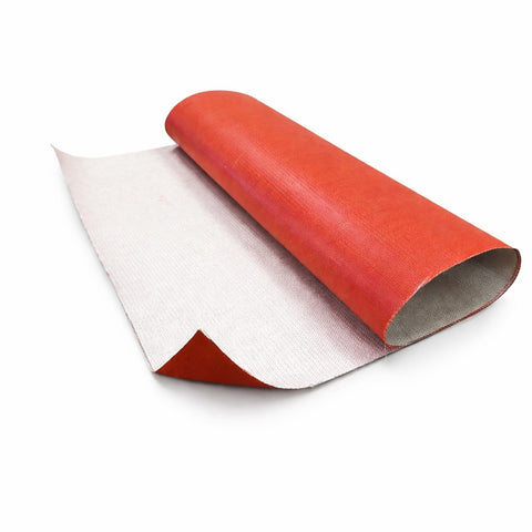 Glasvezeldoek enkelzijdige silicone coating - Rood – Hittebestendig en Vlamvertragend  - 100 x 50 cm | 0.5 mm