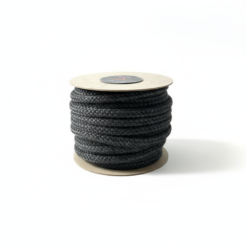 550 °C  | ø 6 mm x 50 m Hittebestendig koord zwart | Kachelkoord rond