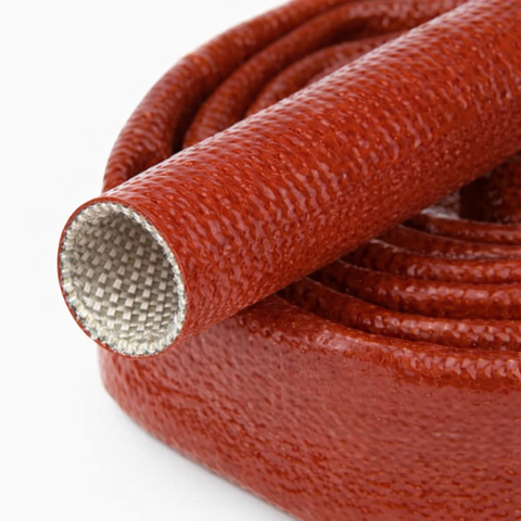 Ø 10 mm x 15m | Hittebestendige silicone isolatiekous  - Rood  - DIN EN45545