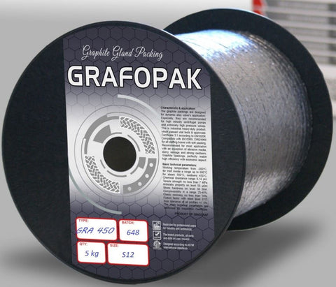 Stopbuspakking – Zuiver geëxpandeerd grafiet | Gland packing Grafopak GRA 450