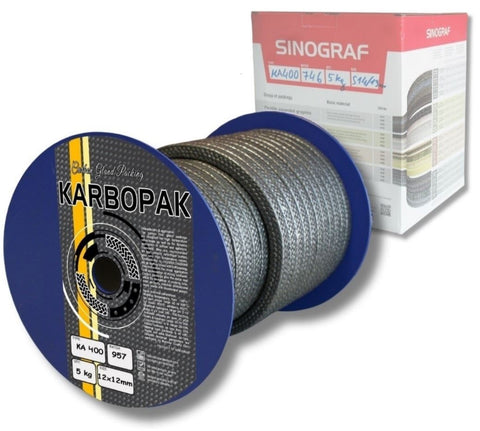 Stopbuspakking – Koolstofvezels geïmpregneerd in grafiet | Gland packing Karbopak KA 400