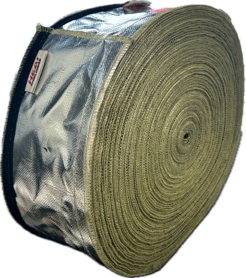 Hitte reflecterende kevlar isolatiekous tot  600 °C  40 mm - klittenband sluiting - rol 50m