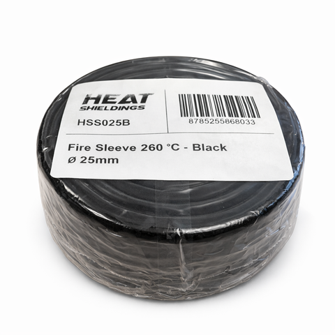 Ø 25 mm x 1 m | Hittebestendige silicone isolatiekous - Zwart
