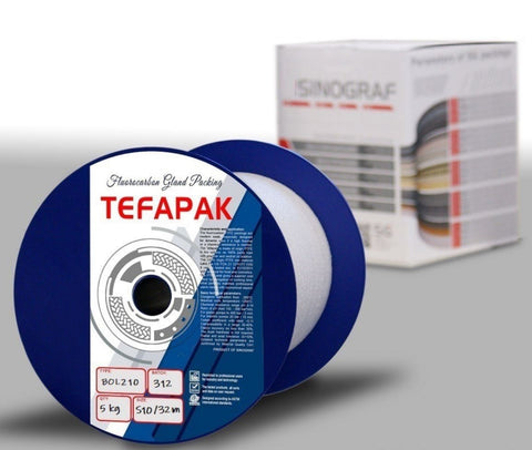 Stopbuspakking – Geëxpandeerd PTFE met SLX smeermiddel | Gland packing Tefapak BOL 210
