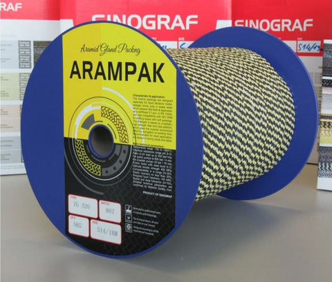 Stopbuspakking – Zebraweefsel van Aramide garen en gegrafitiseerde PTFE | Gland packing Arampak ZG 320