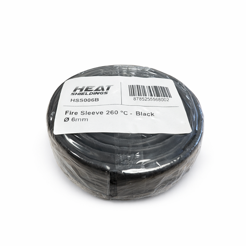 Ø  6 mm x 1 m | Hittebestendige silicone isolatiekous -  Zwart